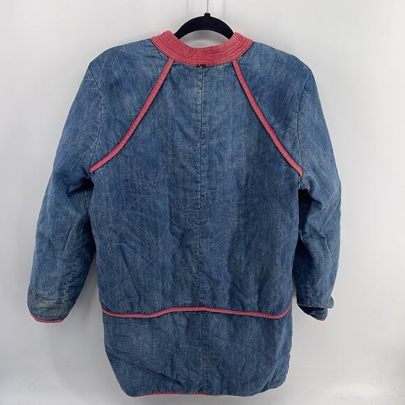 Free People Belario reversible paisley denim full zip midi length jacket - Picture 5 of 9